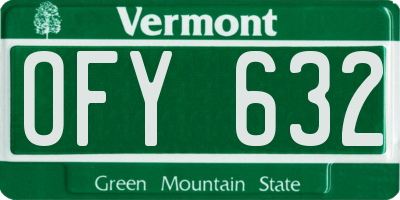 VT license plate OFY632