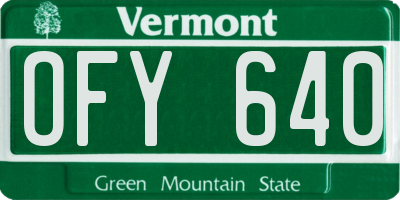 VT license plate OFY640