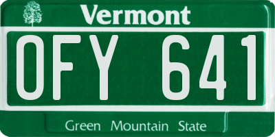 VT license plate OFY641