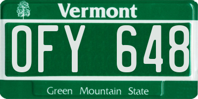 VT license plate OFY648
