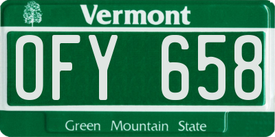 VT license plate OFY658