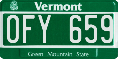 VT license plate OFY659