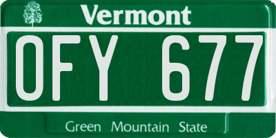 VT license plate OFY677