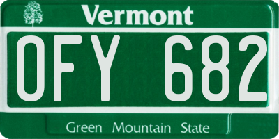 VT license plate OFY682