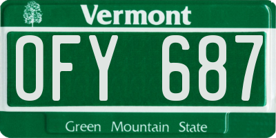VT license plate OFY687