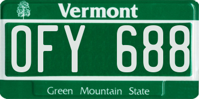 VT license plate OFY688