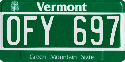 VT license plate OFY697