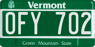VT license plate OFY702