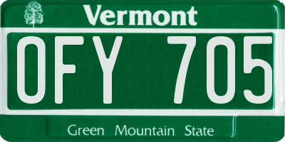 VT license plate OFY705