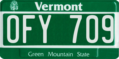 VT license plate OFY709