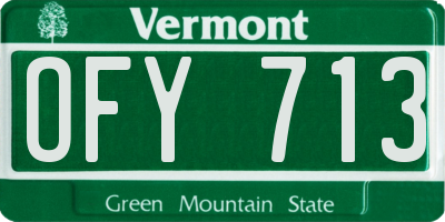 VT license plate OFY713