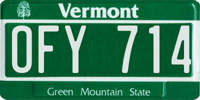 VT license plate OFY714