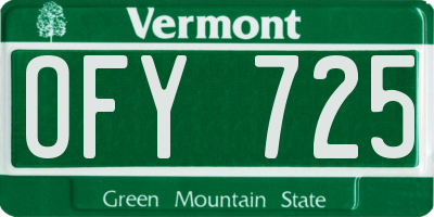 VT license plate OFY725