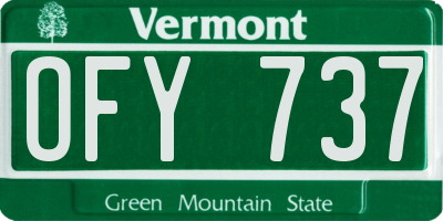 VT license plate OFY737