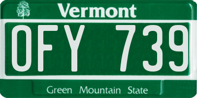VT license plate OFY739