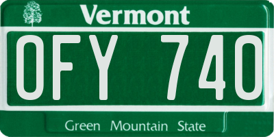 VT license plate OFY740