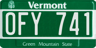 VT license plate OFY741