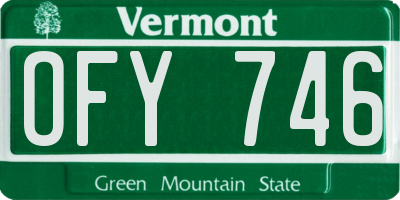 VT license plate OFY746