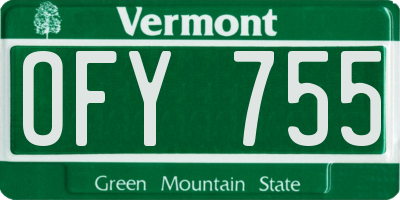VT license plate OFY755