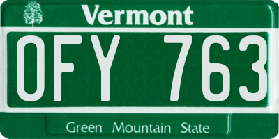 VT license plate OFY763