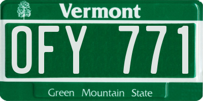 VT license plate OFY771