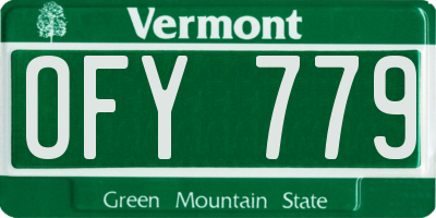 VT license plate OFY779