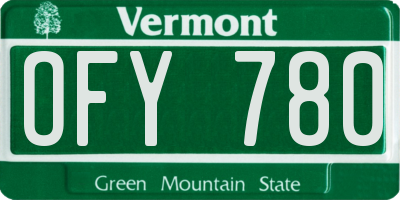 VT license plate OFY780