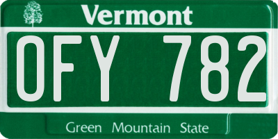 VT license plate OFY782