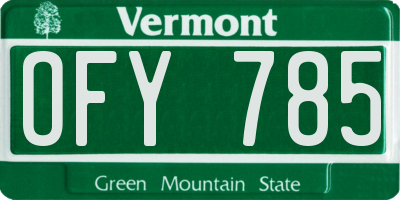 VT license plate OFY785