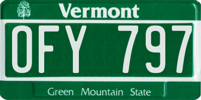VT license plate OFY797