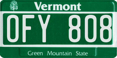 VT license plate OFY808