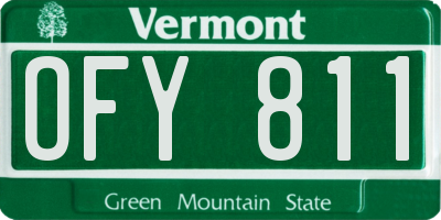 VT license plate OFY811