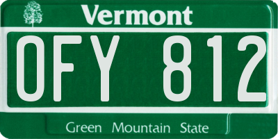 VT license plate OFY812