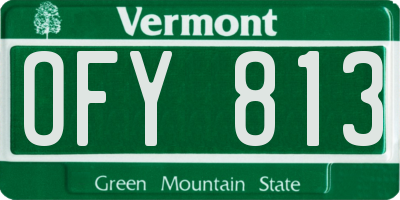 VT license plate OFY813