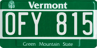 VT license plate OFY815