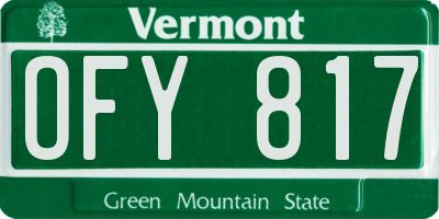 VT license plate OFY817