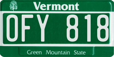 VT license plate OFY818