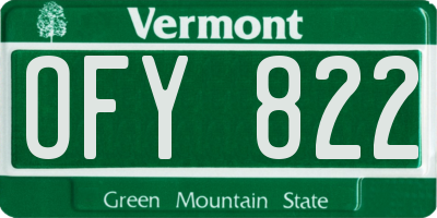 VT license plate OFY822