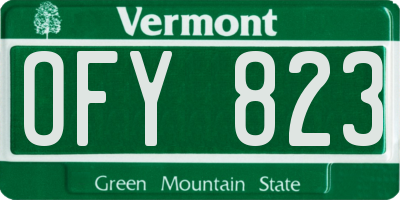 VT license plate OFY823