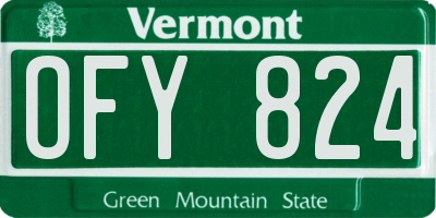 VT license plate OFY824