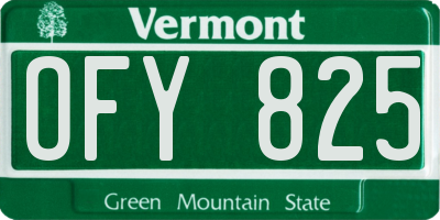VT license plate OFY825
