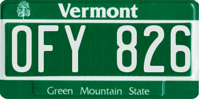 VT license plate OFY826