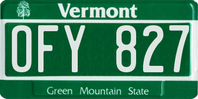 VT license plate OFY827