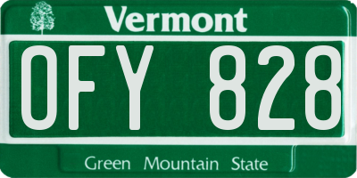 VT license plate OFY828