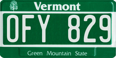 VT license plate OFY829