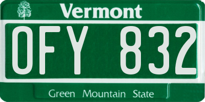 VT license plate OFY832
