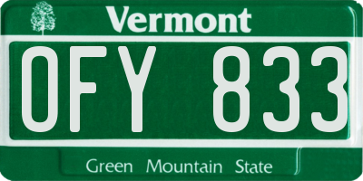 VT license plate OFY833