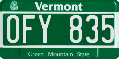 VT license plate OFY835