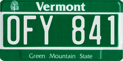 VT license plate OFY841
