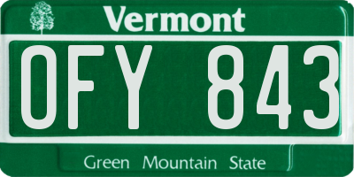 VT license plate OFY843